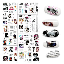 Load image into Gallery viewer, 3D Nail Stickers Leaves Butterfly Panda Love Heart Design Stickers For Nails Manicure Foil Nail Art Decor Girls Manicure Decoration Nail Art Supplies 3D Self-Adhesive Nail Decals Designer Nail Stickers for Acrylic Nails