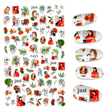 Load image into Gallery viewer, 3D Nail Stickers Leaves Butterfly Panda Love Heart Design Stickers For Nails Manicure Foil Nail Art Decor Girls Manicure Decoration Nail Art Supplies 3D Self-Adhesive Nail Decals Designer Nail Stickers for Acrylic Nails