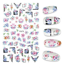 Load image into Gallery viewer, 3D Nail Stickers Leaves Butterfly Panda Love Heart Design Stickers For Nails Manicure Foil Nail Art Decor Girls Manicure Decoration Nail Art Supplies 3D Self-Adhesive Nail Decals Designer Nail Stickers for Acrylic Nails