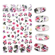 Load image into Gallery viewer, 3D Nail Stickers Leaves Butterfly Panda Love Heart Design Stickers For Nails Manicure Foil Nail Art Decor Girls Manicure Decoration Nail Art Supplies 3D Self-Adhesive Nail Decals Designer Nail Stickers for Acrylic Nails