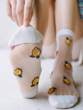 将图片加载到图库查看器,New Girls Cute Cartoon Fruits Sheer Kawaii Lady Women Summer Fall Avocado Lemon Pineapple Cherry Jacquard Socks For Women