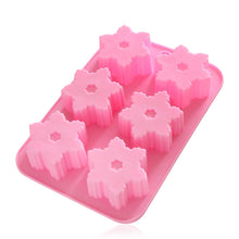 Load image into Gallery viewer, Snowflake Chocolate Mold Soap Silicone Ice Tray Cake Christmas Mould 6 Cavities Baking Pastry Tools Silicone Snowflake Molds Cake Pans Cookie Trays Handmade Soap Making Mould