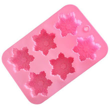 Load image into Gallery viewer, Snowflake Chocolate Mold Soap Silicone Ice Tray Cake Christmas Mould 6 Cavities Baking Pastry Tools Silicone Snowflake Molds Cake Pans Cookie Trays Handmade Soap Making Mould
