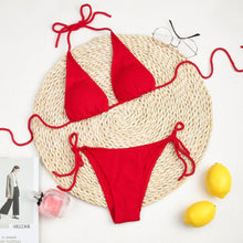 Load image into Gallery viewer, Bikini Push Up Women Swimsuits Female Micro Bikini Set Solid Swimwear Bathing Suit Swimming Suits Women Two-Pieces Swimwear Bikini Set Triangle Swimsuits