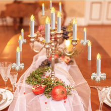 将图片加载到图库查看器,Christmas Tree Clip Candle Warm White Battery Operated Waterproof LED Flameless Taper Ivory Floating Candles with Remote Timer Ideal For Home Flameless Flashing With Remote And Suction Cup LED Candles For Halloween Birthday Garden Decoration