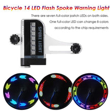 Load image into Gallery viewer, Bicycle Light Cycling Bike Tire Wheel Valve LED Flash Spoke Warning Light Lamp Bike Spoke Decorations Wheel Lights Ultra Bright Waterproof Bicycle Spoke Lights Cycling Decoration Safety Warning Flashlight