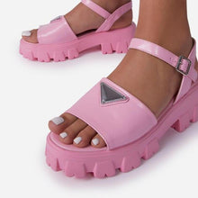 将图片加载到图库查看器,Platform Women's Sandals Summer Fashion Women Beach Classic Sandal Comfortable Beach Pool Platforms Sandals With Buckle Open Toe Ankle Strap Thick-Soled Casual Women's Shoes