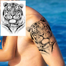 Load image into Gallery viewer, Realistic Lion Temporary Tattoo Black Warrior Sticker Waterproof Luxury Tattoo For Men Women