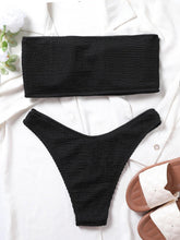 Load image into Gallery viewer, Bikinis Swimsuit Women Push Up Bikini Set Female Swimwear Women's Strapless Solid Color 2 Pieces Bathing Suit Swimsuit Swimsuits Off Shoulder High Waist Bathing Suit High Cut Swimwear For Summer