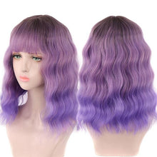 将图片加载到图库查看器,Synthetic Wigs For Women Daily Cosplay Long Water Wave Lolita Wig With Bangs Cold Brown Heat Resistant Hair Bob Wigs For Black Women Cosplay Wigs For Women Gifts for Girlfriends