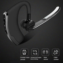 Load image into Gallery viewer, Elegant Black Bluetooth Earphone Wireless Stereo HD Mic HiFi Headphones Bluetooth Comfort Handsfree Driving Headset Ideal Standby Time Single In Ear Headset For Worm Driving