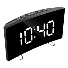 Load image into Gallery viewer, 7 Inch LED Digital Desktop Alarm Clock Curved Dimmable Table Clock Table Alarm Clock 7 Inch Curved Dimmable LED Electronic Digital Desktop Clock for Kids Bedroom Large Number Table Clock Mirror Luxury For Kids Bedroom Home Decors
