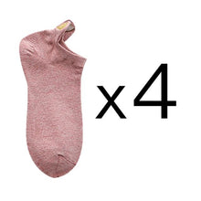 将图片加载到图库查看器,4 Pairs Fashion Socks New Spring Cotton Non-Slip No-Show Boat Socks Novelty Girls Cute Heart Embroidery Casual Funny Ankle Socks Pack For Women