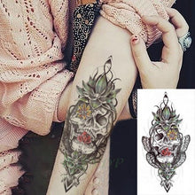 将图片加载到图库查看器,Black Waterproof Temporary Tattoo Sticker Different Design Colorful Fake Tattoo Arm Hand For Halloween Party Womens Mens