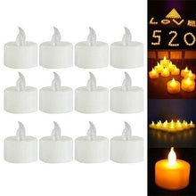 将图片加载到图库查看器,12/24/48pcs Flameless LED Tea light Tea Candles Wedding Light Romantic Candles Realistic Tea Lights Candles LED Tea light Candles Flickering Bright Tea lights Battery Operated Candles Flameless Candles Lights for Birthday Party Wedding Decorations