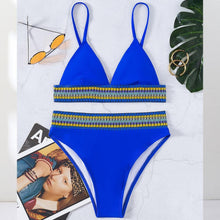 将图片加载到图库查看器,Swimwear Women Ribbed Bathing Suit Female Push Up Bikini Set Women's Bathing Suit Lace up Bikini Ribbed Two Piece Swimsuit Beachwear High Waist Bikini Women's Swimsuit