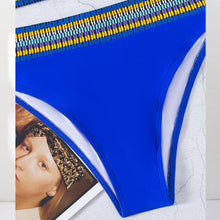 将图片加载到图库查看器,Swimwear Women Ribbed Bathing Suit Female Push Up Bikini Set Women's Bathing Suit Lace up Bikini Ribbed Two Piece Swimsuit Beachwear High Waist Bikini Women's Swimsuit