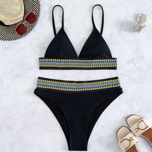 将图片加载到图库查看器,Swimwear Women Ribbed Bathing Suit Female Push Up Bikini Set Women's Bathing Suit Lace up Bikini Ribbed Two Piece Swimsuit Beachwear High Waist Bikini Women's Swimsuit