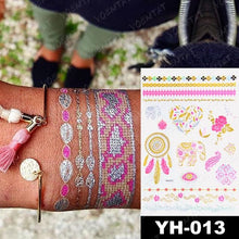 将图片加载到图库查看器,New Waterproof Temporary Tattoo Sticker Golden Silver Flower Jewelry Flash Fashion Different Design Tattoos For Womens