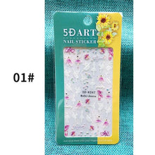 Load image into Gallery viewer, White Embossed Flower Lace 5D Sticker Decal Wedding Nail Art Designs Floral Flower Transfer Decal Geometry 3D Wave Design Decoration for Women Girls Tape Nail Art Stickers Decal Decoration Geometry Transfer Decals Nail Art Decorations Decoration Decal