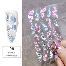 Load image into Gallery viewer, White Embossed Flower Lace 5D Sticker Decal Wedding Nail Art Designs Floral Flower Transfer Decal Geometry 3D Wave Design Decoration for Women Girls Tape Nail Art Stickers Decal Decoration Geometry Transfer Decals Nail Art Decorations Decoration Decal