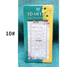 Load image into Gallery viewer, White Embossed Flower Lace 5D Sticker Decal Wedding Nail Art Designs Floral Flower Transfer Decal Geometry 3D Wave Design Decoration for Women Girls Tape Nail Art Stickers Decal Decoration Geometry Transfer Decals Nail Art Decorations Decoration Decal