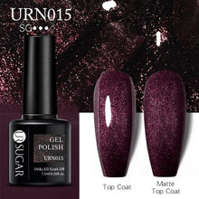 将图片加载到图库查看器,Matte Pink Blue Gel Nail Polish Semi Permanent LED Nail Art Design Elegant Warm Colors For Womens