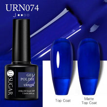 将图片加载到图库查看器,Matte Pink Blue Gel Nail Polish Semi Permanent LED Nail Art Design Elegant Warm Colors For Womens