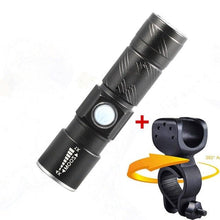 将图片加载到图库查看器,3 IN 1 Bike Bicycle Light Set USB LED Waterproof Super Bright Zoom Headlight Super Bright 3 Light Modes Bicycle Light Set Flashlight Easy Installs In Seconds Fits All Bicycles Powerful Bright Light 8000 Lumen