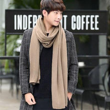 将图片加载到图库查看器,NEW Arrived Men's Fashion Winter Soft Long Thick Warm Scarf Lightweight Knit Spring Unisex Soft Scarves Size Elegant Male Cashmere Neckerchief Warmer Scarves For Men Women