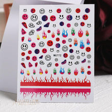 将图片加载到图库查看器,Yellow Smiles Sun Moon Clouds 3D Nail Stickers For Halloween Theme Slider Decals Nail Art Decorations Design 3D Self-Adhesive Nail Decorations Accessories Women Girls Manicure Decorations Nail Art Supplies Water Transfer Decals