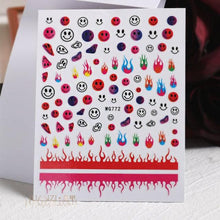 将图片加载到图库查看器,Yellow Smiles Sun Moon Clouds 3D Nail Stickers For Halloween Theme Slider Decals Nail Art Decorations Design 3D Self-Adhesive Nail Decorations Accessories Women Girls Manicure Decorations Nail Art Supplies Water Transfer Decals