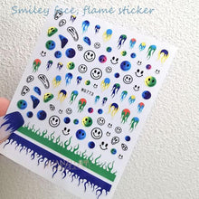 将图片加载到图库查看器,Yellow Smiles Sun Moon Clouds 3D Nail Stickers For Halloween Theme Slider Decals Nail Art Decorations Design 3D Self-Adhesive Nail Decorations Accessories Women Girls Manicure Decorations Nail Art Supplies Water Transfer Decals