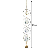 将图片加载到图库查看器,Metallic Hoop Moon Sun Catcher Hanging Crystal Pendant Chandelier Lamps Light Crystals Glass Pendants Light Rainbow Maker Wind Chime Hanging Drop Gift of Good Luck Garden Decor Hanging Ornament For Home Decoration