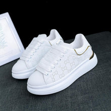 Load image into Gallery viewer, New Fashion White High Quality Women's White Thick Soled Sports Casual Couple Shoes Summer Lace-Up Trainers Gym Tennis Running Breathable High Quality Sneakers
