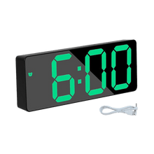 Load image into Gallery viewer, Digital Alarm Clock LED Digital Display Dual Alarm with USB Charger Port 0-100 Dimmer for Seniors Simple Bedside Big Number Alarm Clocks for Bedrooms LED Mirror Electronic Alarm Clocks Large LCD Display Digital Table Clock with Calendar Temperature