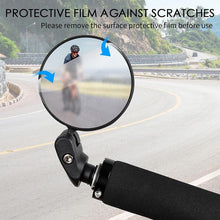 Load image into Gallery viewer, Stainless Steel Rotatable Bicycle Rearview Mirror Bike Rear View Mirror Cycling HandleBar Mirrors Rotating Adjustable HD Safety Convex Mirror With Wide Filed Of View For Mountain Bike