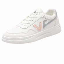 将图片加载到图库查看器,Spring Fashion Breathble Women Sneakers Leather Platform Shoes Women Lace Up Casual Shoes White Fashion Sneakers White PU Leather Platform Sneaker For Women Lace Up Walking Sneakers