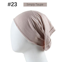Load image into Gallery viewer, New Winter Autumn Soft Solid Color Inner Hijab Cap Lightweight Muslim Turban Elegant Hijab Caps Hat Islam Under Scarf Undercap Bonnet Color Soft Jersey Stretch Hijab's Tube Cap Hat Hijab Bonnet Muslim Women Scarf Turbans Head For Women