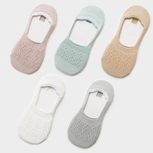 Load image into Gallery viewer, 5 Pairs Women Cotton Low Cut Socks Solid Snowflake Soft Summer Silicone Non-slip Deep Mouth Prevent Heel Loss Slipper Socks For Women