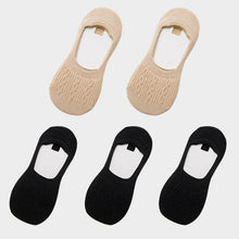 Load image into Gallery viewer, 5 Pairs Women Cotton Low Cut Socks Solid Snowflake Soft Summer Silicone Non-slip Deep Mouth Prevent Heel Loss Slipper Socks For Women