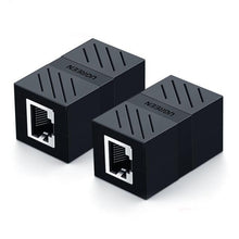 Load image into Gallery viewer, Elegant Small RJ45 Network Coupler Connector Cat7/6/5e Ethernet Adapter 8P8C Network Extender Extension Cable For Ethernet Cable Adapter Female To Female Black