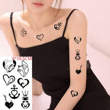 Load image into Gallery viewer, New Waterproof Temporary Sticker Tattoo Flame Heart Star Element Body Art Cute Small Tattoos For Kids Womens