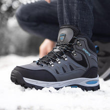 Load image into Gallery viewer, Mens Winter Snow Boots Waterproof Leather Super Warm Men's Boots Outdoor Hiking Boots Ankle Snow Hiking Boots Warm Water Resistant Non Slip Soft Lined Design