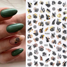 将图片加载到图库查看器,Summer Tropical Plants 3D Nail Sticker Iridescent Leaves Tree Transfer Decals Slider For Nails DIY Nail Art Decoration 3D Nail Stickers Decals Snowflakes Elk Bear Christmas Xmas Transfer Stickers Nail Art Self-Adhesive Decals Decoration Nail Art