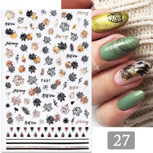 将图片加载到图库查看器,Summer Tropical Plants 3D Nail Sticker Iridescent Leaves Tree Transfer Decals Slider For Nails DIY Nail Art Decoration 3D Nail Stickers Decals Snowflakes Elk Bear Christmas Xmas Transfer Stickers Nail Art Self-Adhesive Decals Decoration Nail Art