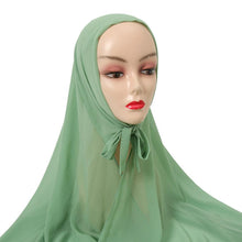 将图片加载到图库查看器,Plain Colorful Soft Lightweight Chiffon Elegant Hijab Scarf With Bandage Non-Slip Chiffon Echarpe Elegant Breathable Islam Long Hijabs Headband Fashion Turban Headwrap For Women