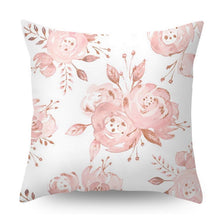 将图片加载到图库查看器,Nordic Style Pillow Covers Plant Letter Flower Geometric Sofa Cushion cover Headrest Pink Party Decorations Gift For Kids Geometric Decorative Throw Pillow Covers Square Cotton Cushion Covers Outdoor Sofa Home Pillow Covers