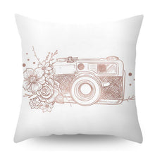 将图片加载到图库查看器,Nordic Style Pillow Covers Plant Letter Flower Geometric Sofa Cushion cover Headrest Pink Party Decorations Gift For Kids Geometric Decorative Throw Pillow Covers Square Cotton Cushion Covers Outdoor Sofa Home Pillow Covers