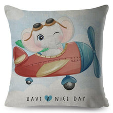 Load image into Gallery viewer, Nordic Style Pillow Cover Cute Cartoon Animal Drive Dinosaur Car Polyester Cotton Cushion Cover For Sofa Home Kids Room Throw Pillow Case Cover Dinosaur Cartoon Gray Soft Pillow Case For Decorative Bedroom Livingroom Sofa Farm House Cushion Covers